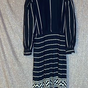 Vintage blue and white striped dress